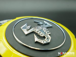 FIAT 500 Wheel Center Cap Set - set of 4 - Yellow/ Black - Scorpion Design